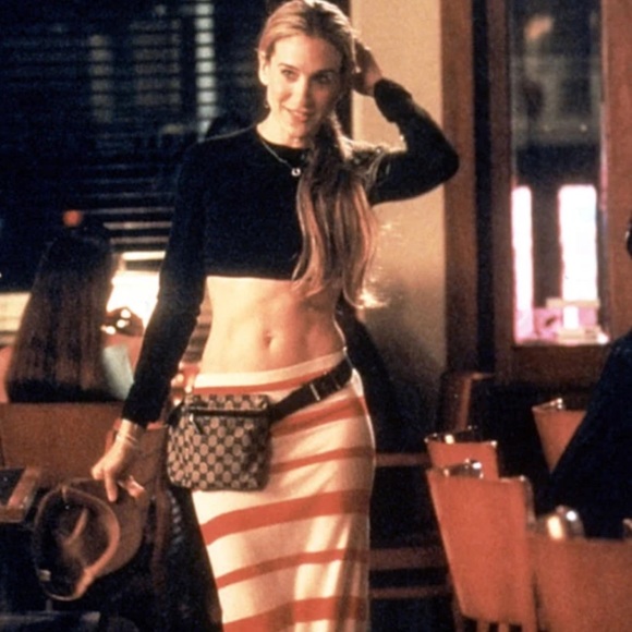 🖤Gucci "GG" Vintage Double Adjustable Belt Bag As Seen On Sex and The City - Picture 16 of 17